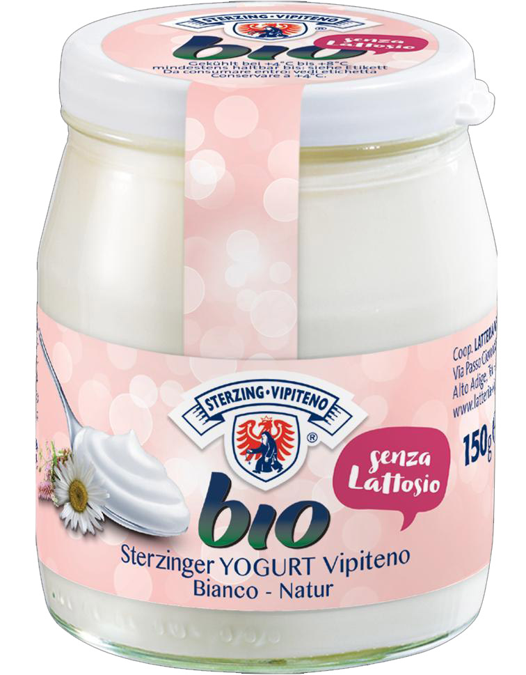 Yogurt naturale senza lattosio (in vetro) Bio 150 g