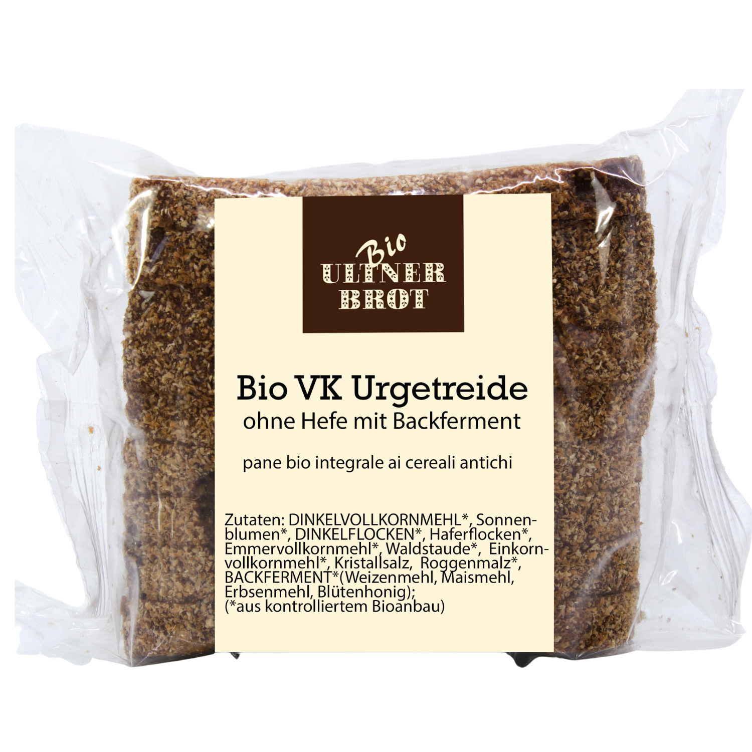 Pane ai cereali senza lievito a fette Bio ca. 350 g